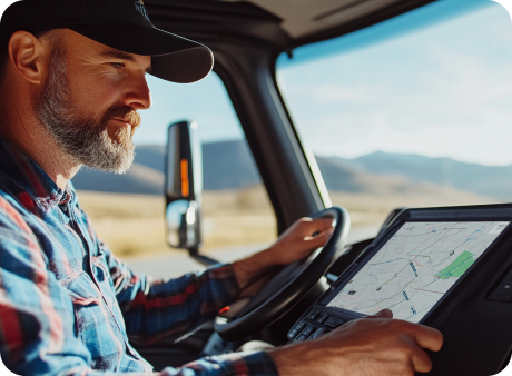 Tecnologia embarcada Folletto · motorista com GPS